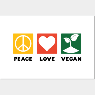 Peace Love Vegan Posters and Art